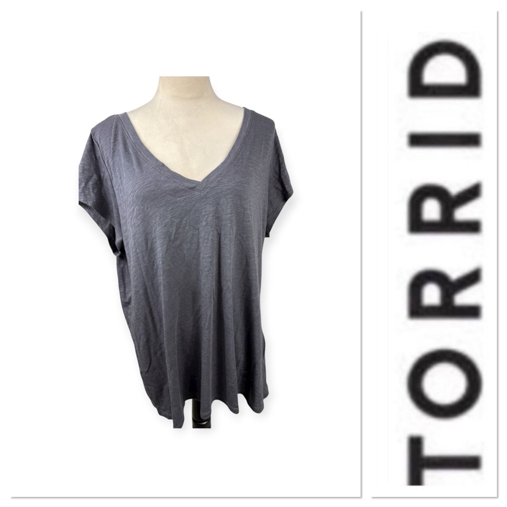 Torrid gray slub super soft short sleeve t-shirt size 3-3X/22-24